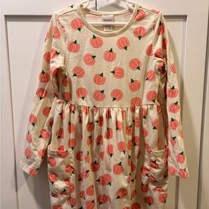 Hanna Andersson Cream and Pink Pumpkin Dress